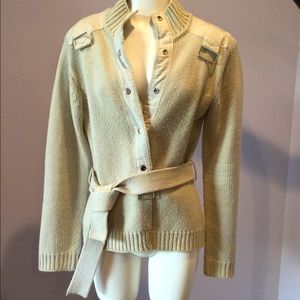 Women jacket coat beige wool